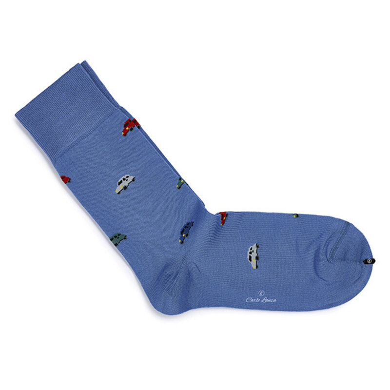 Hellblaue Italienische Auto Socken Baumwolle