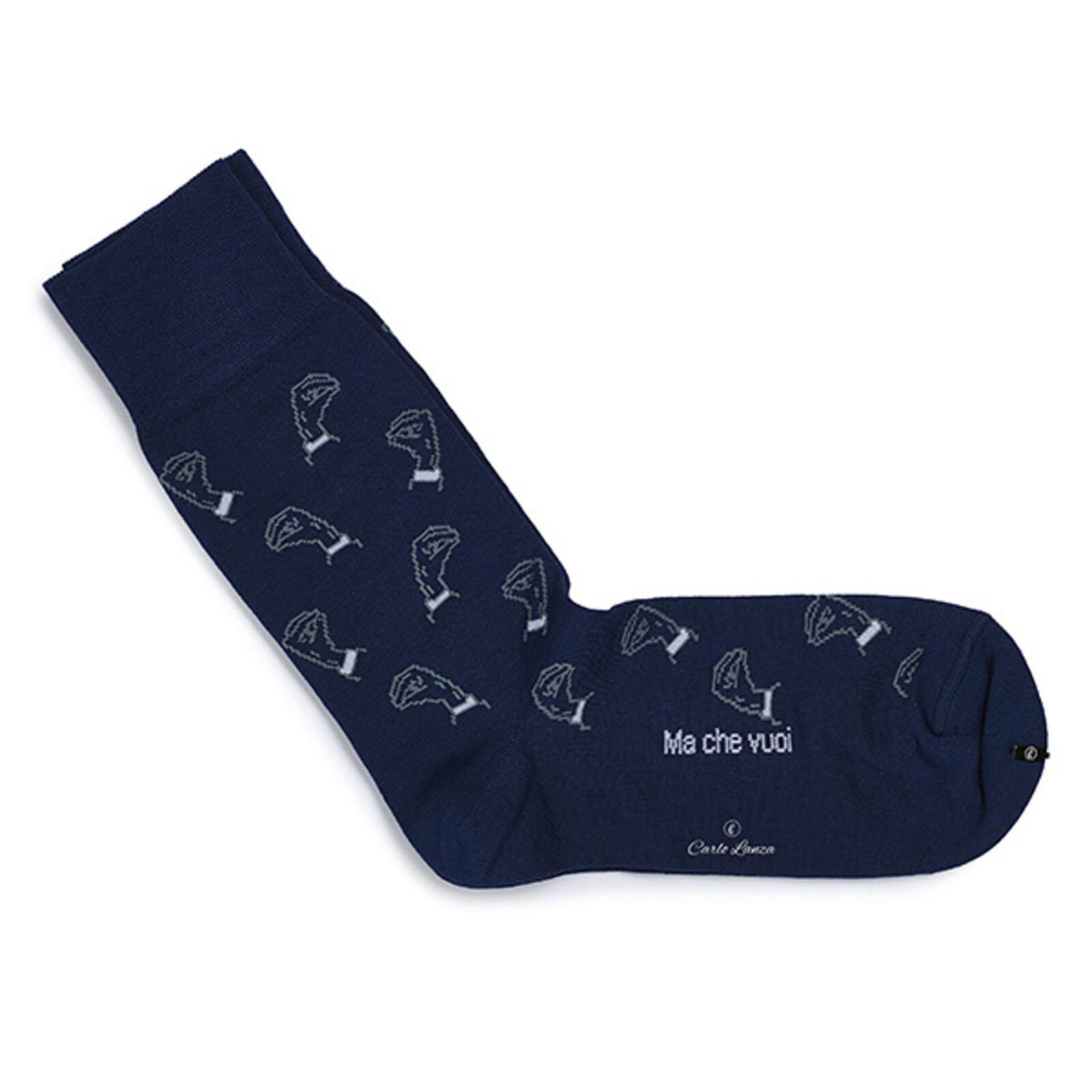 Carlo Lanza Royablue Italian sign socks