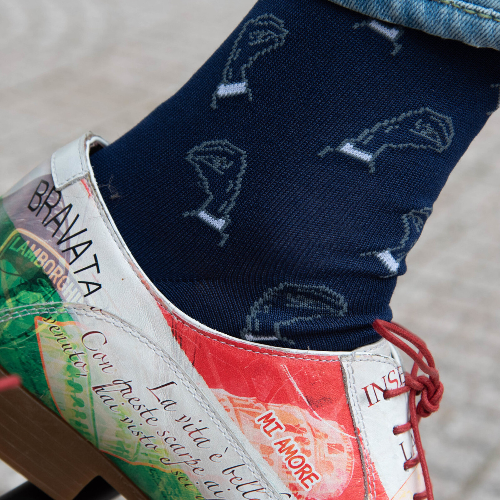 Carlo Lanza Royablue Italian sign socks