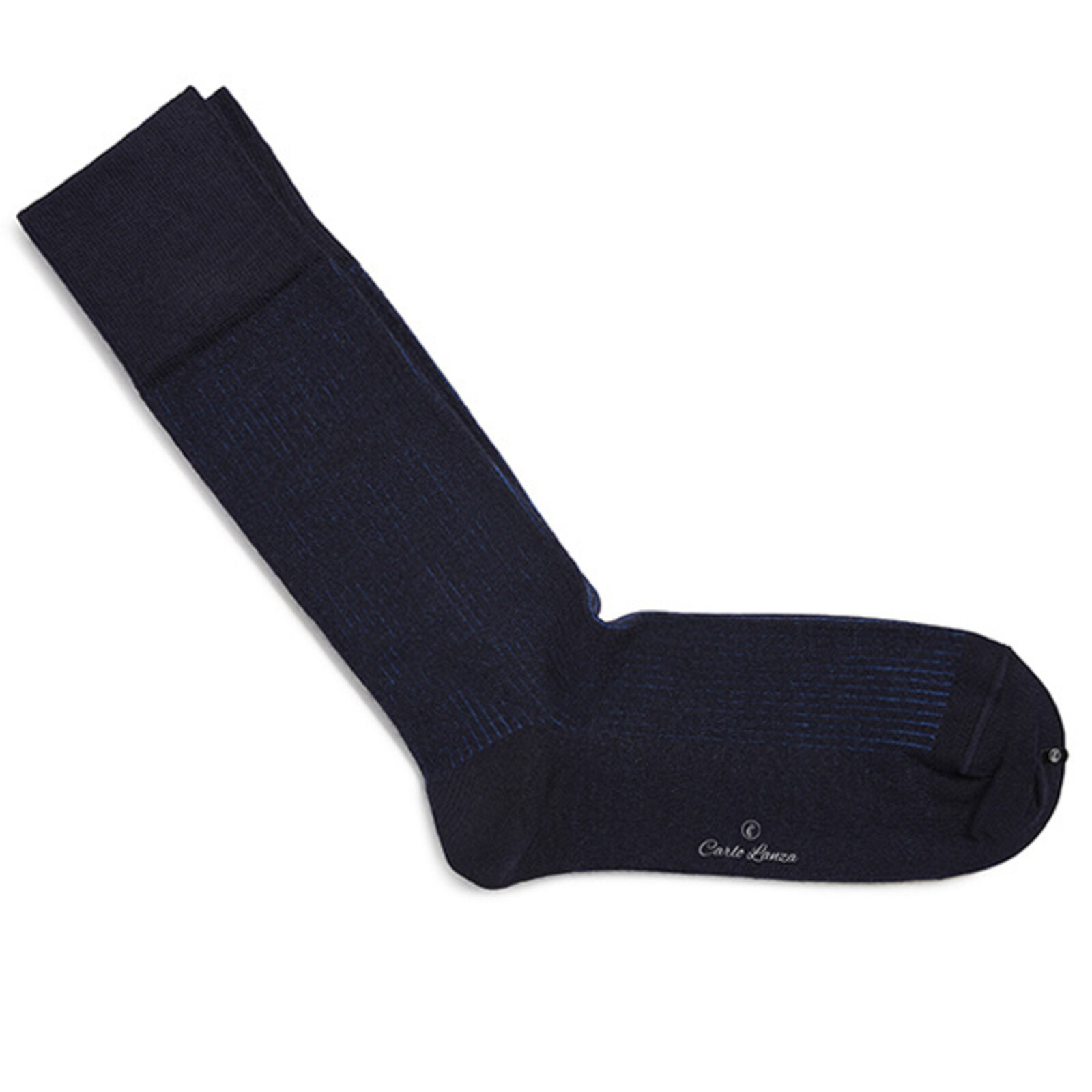 Carlo Lanza Dunkelblaue shadow Socken Merino Wolle