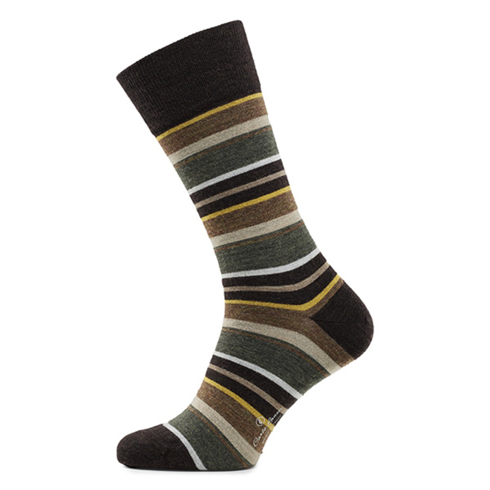 Carlo Lanza Yellow wool stripe socks