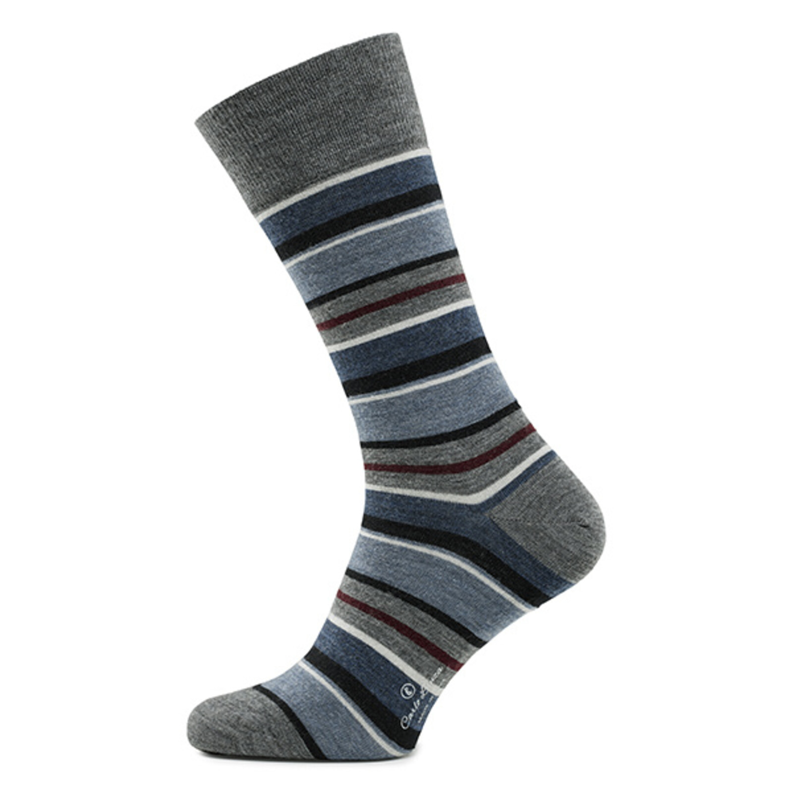 Carlo Lanza Dark blue wool stripe socks
