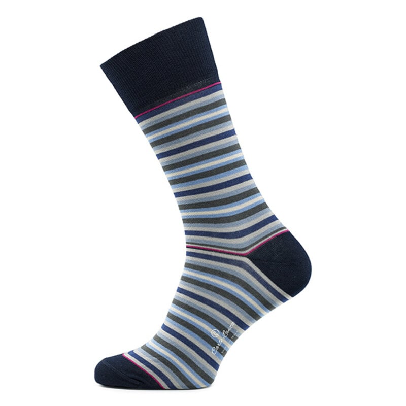 Blue grey stripe socks