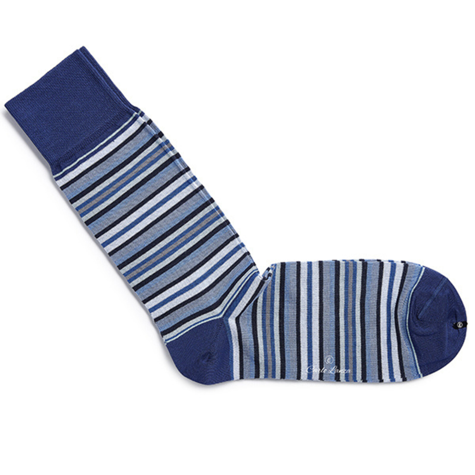 Carlo Lanza Blaue gestreifte Socken