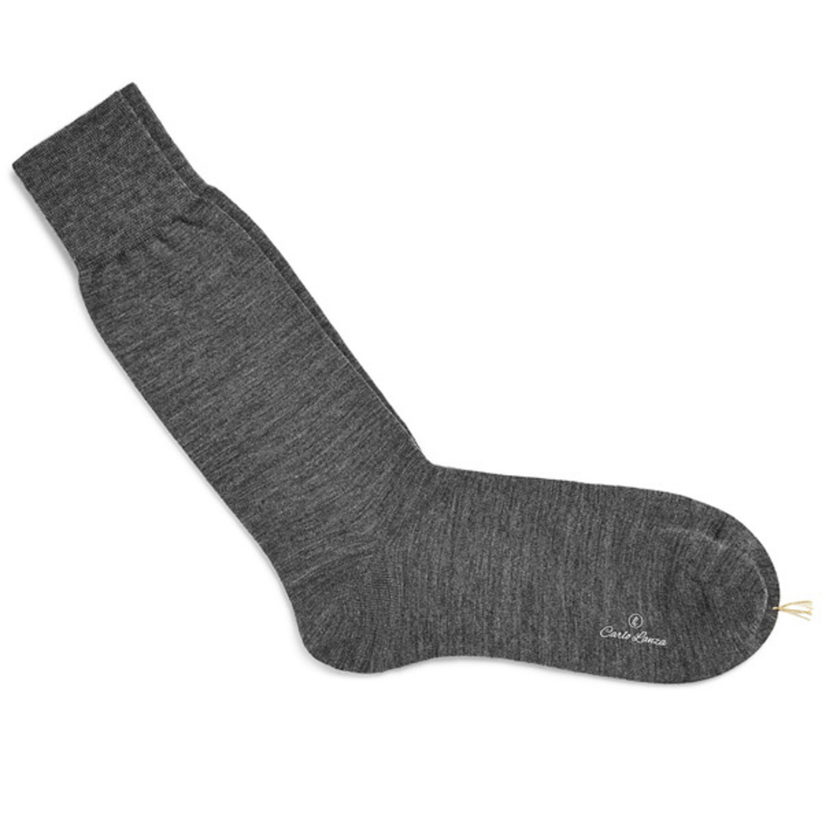 Carlo Lanza Hellgraue Merino Wolle Socken