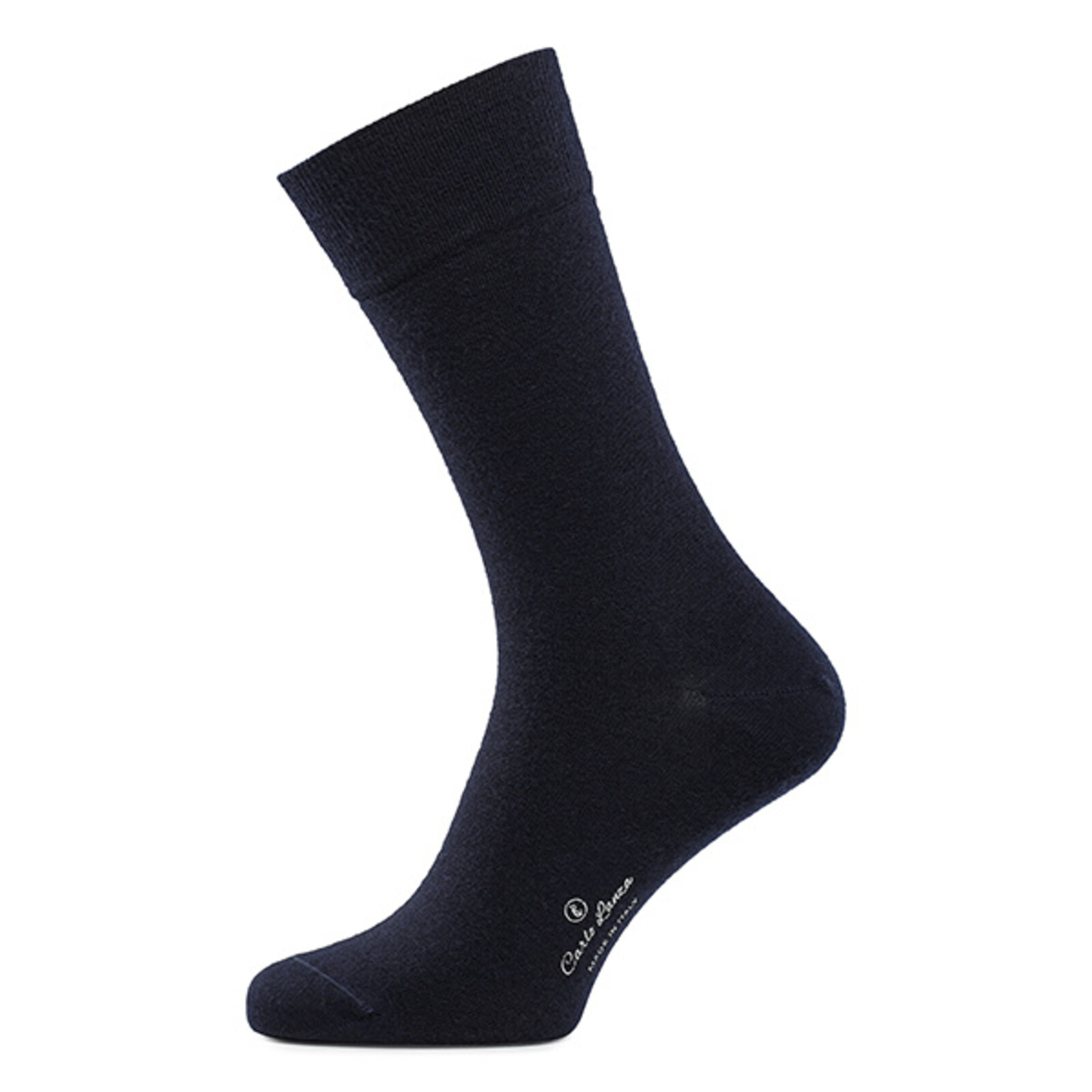 Carlo Lanza Dunkelblaue Merino Wolle Socken