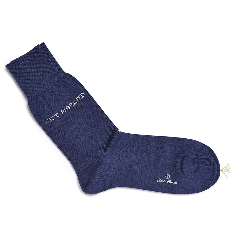 Royalblue Just Married socks