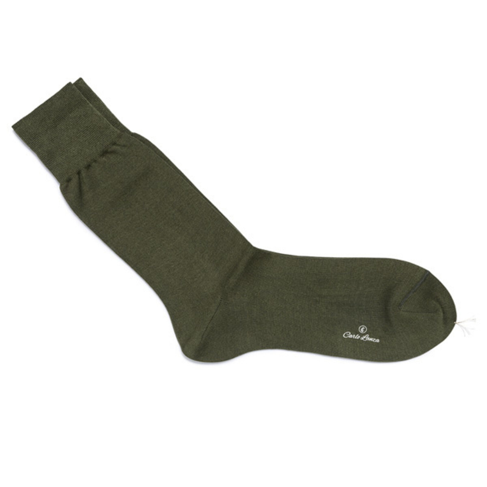 Carlo Lanza Olivgrüne Socken Baumwolle