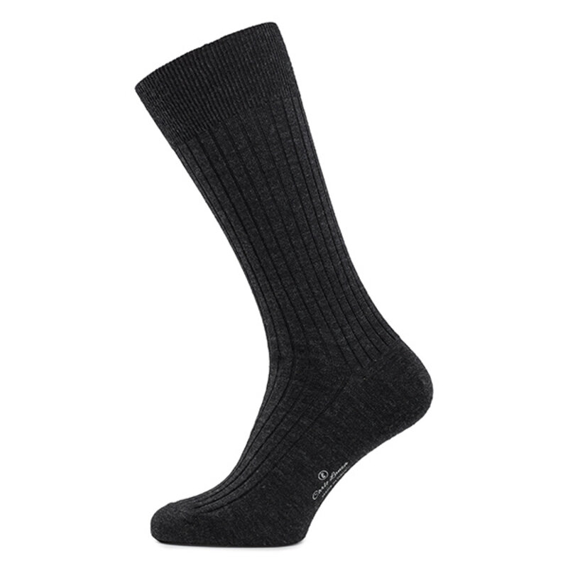 Anthrazitfarbene Merino Wolle Socken