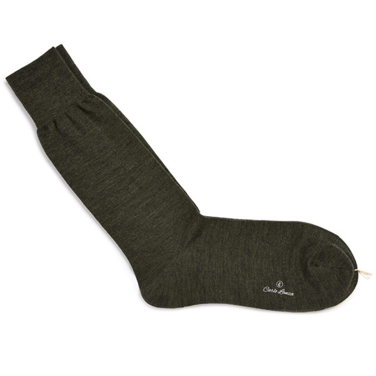 Carlo Lanza Grüne graue Merino Wolle Socken