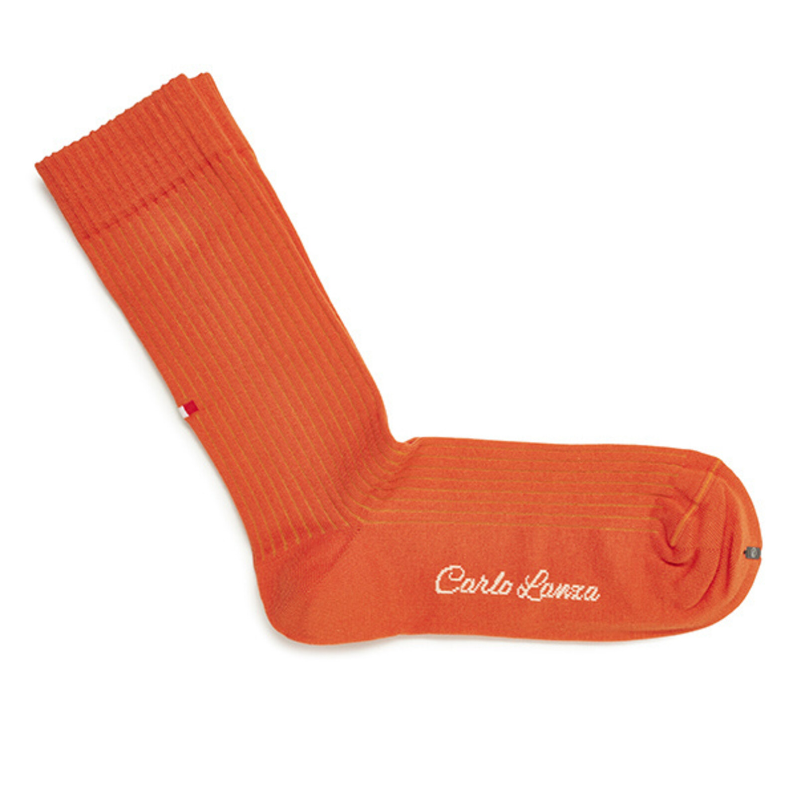 Carlo Lanza Orange gerippte Socken