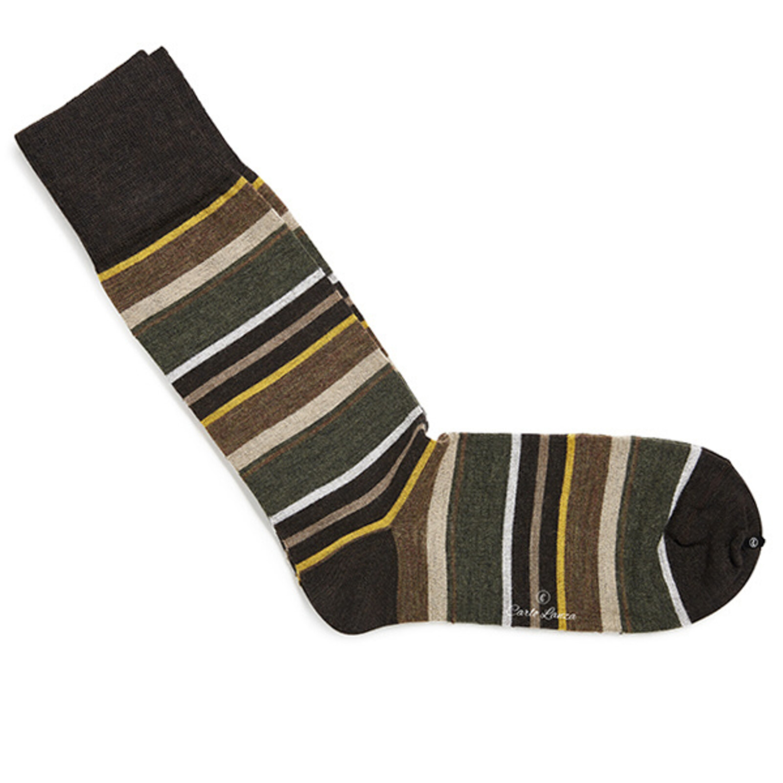 Carlo Lanza Yellow wool stripe socks