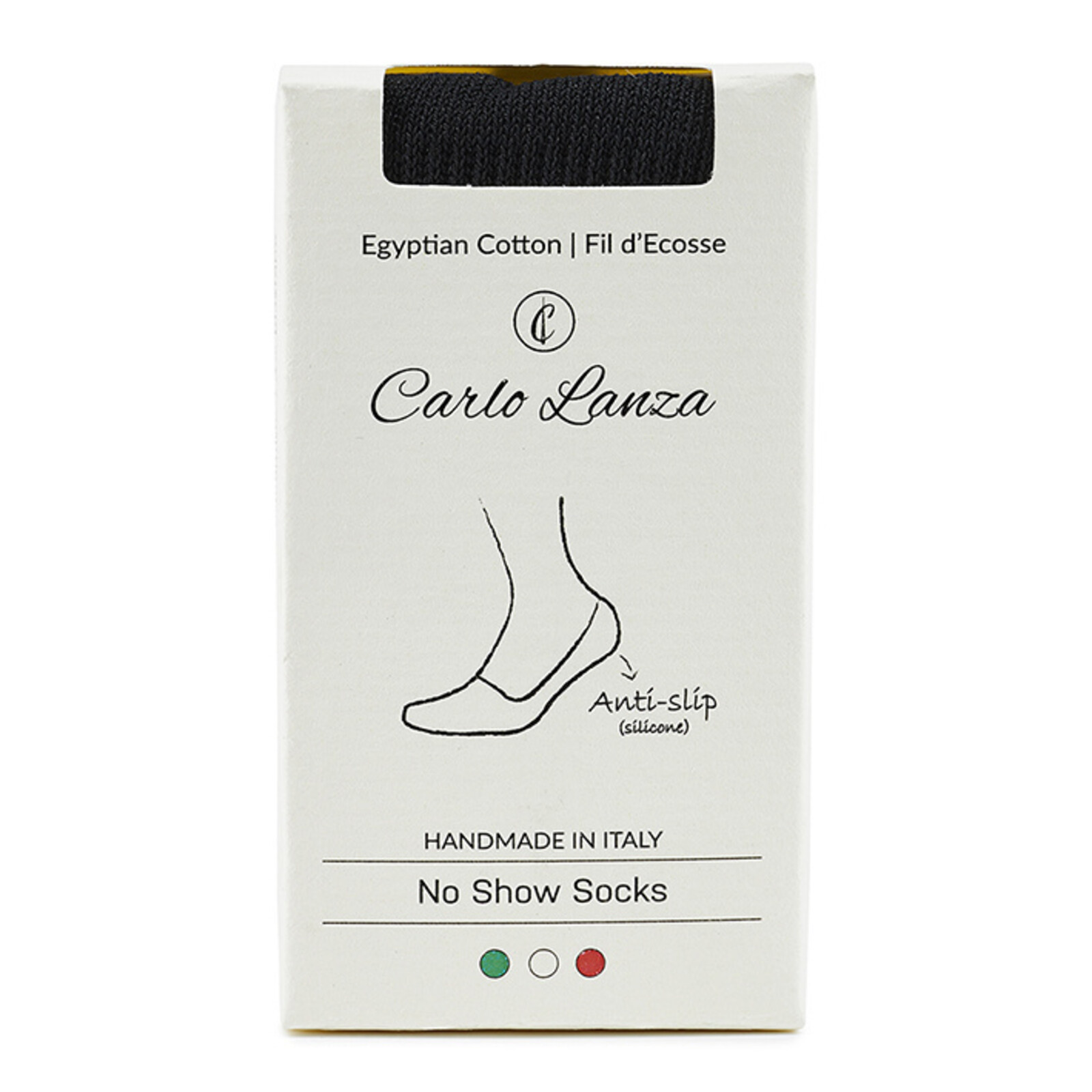 Carlo Lanza Black no show socks