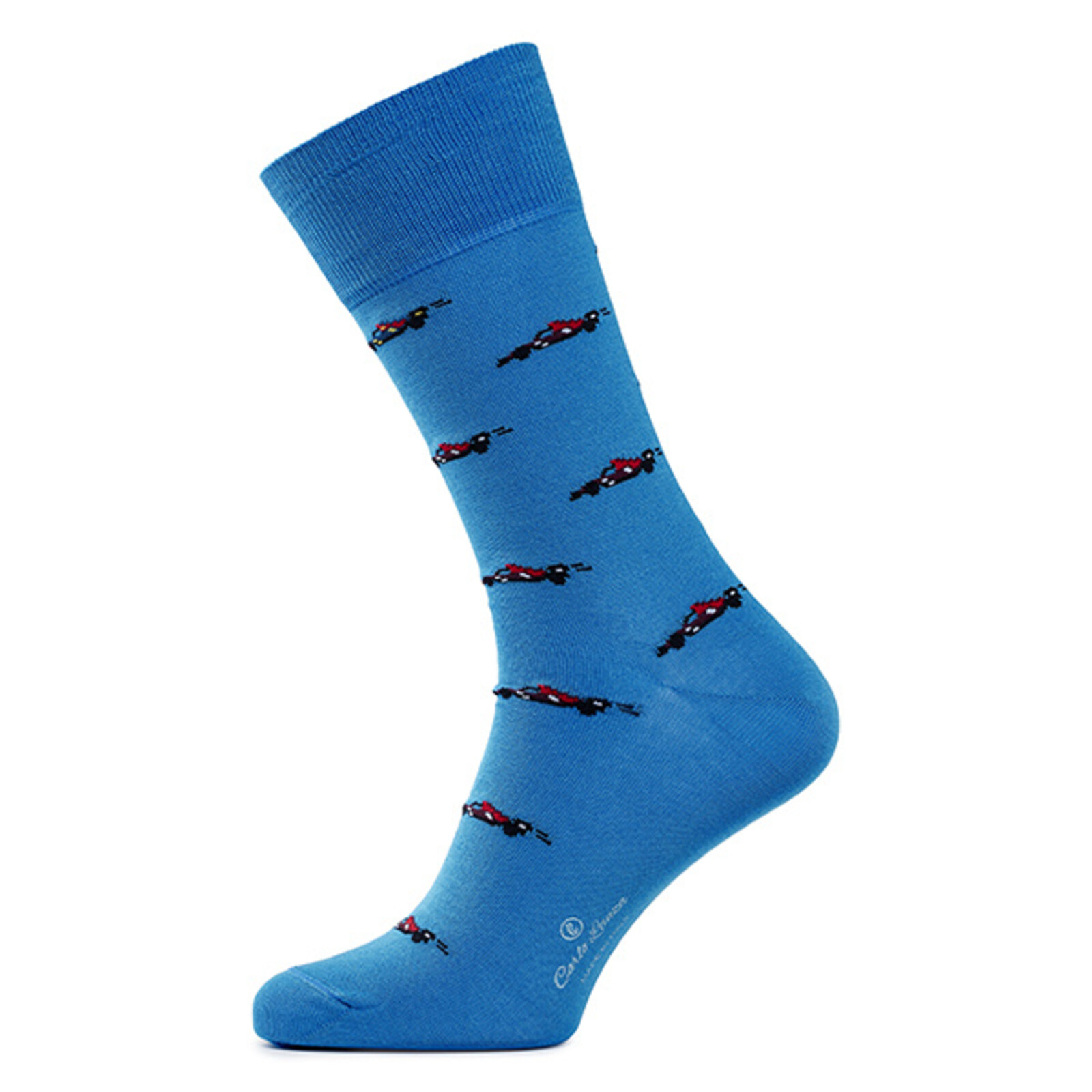 Carlo Lanza Blaue Superschnelle italienische Formel-1-Socken baumwolle