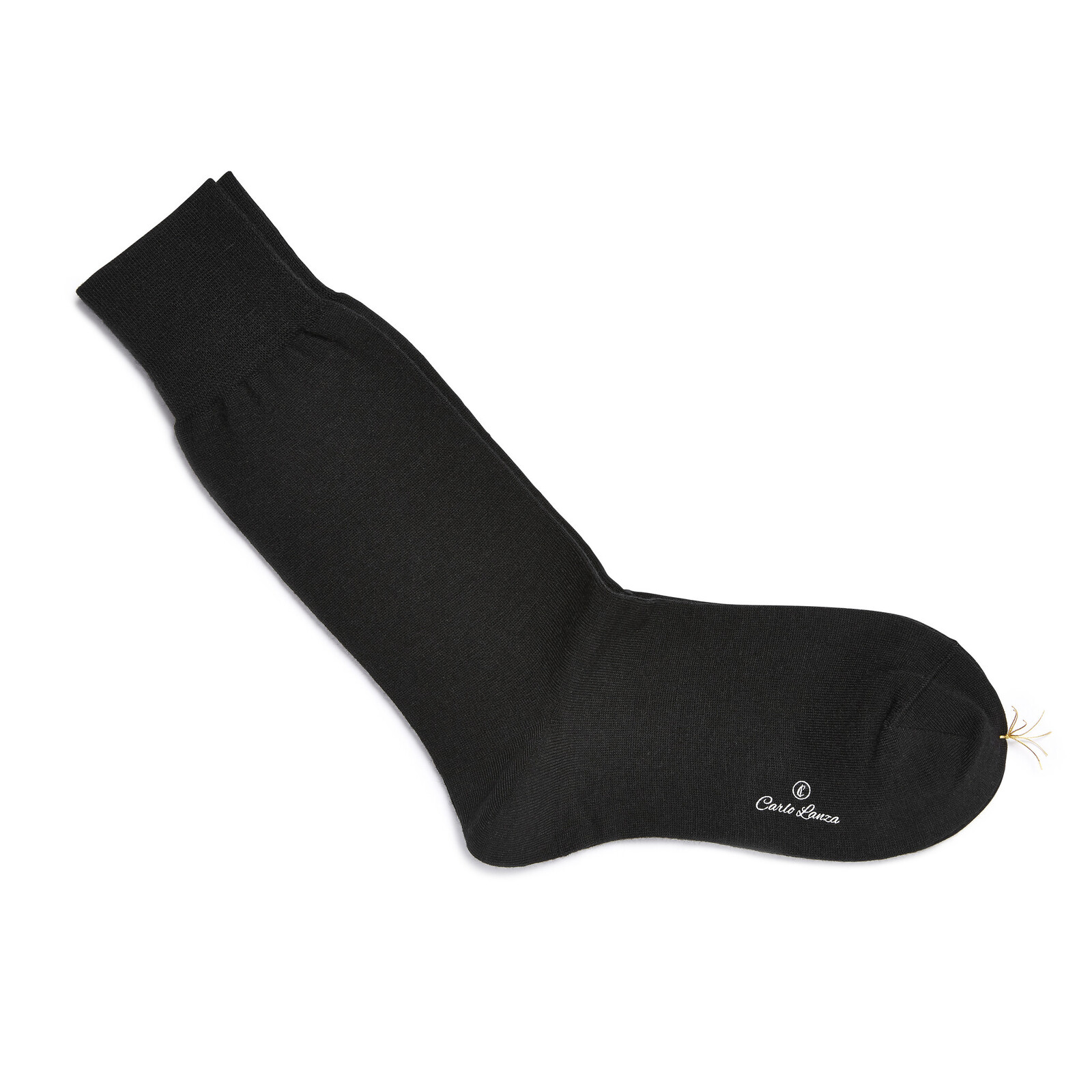 Carlo Lanza Schwarze Merino Wolle Socken