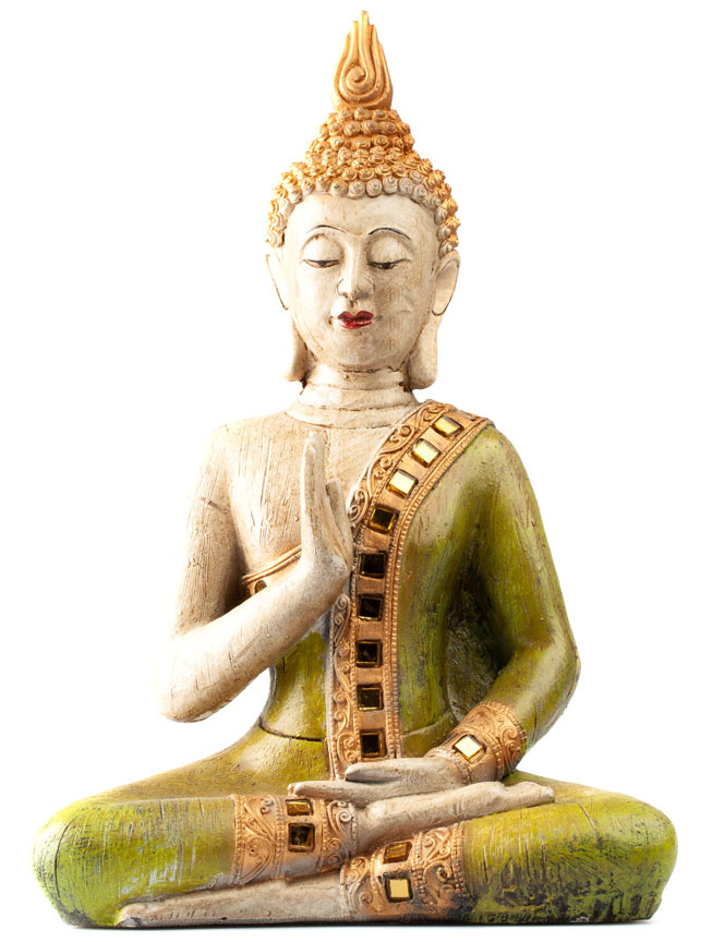 Thaise Boeddha beeld Abhaya mudra (28cm) - groen