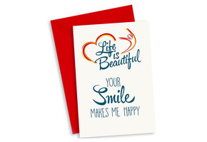 Wenskaart Your smile makes me happy