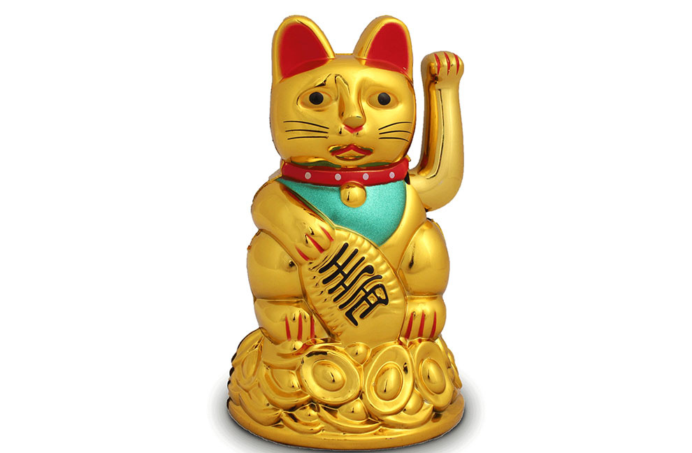 Maneki Neko goud (11cm)