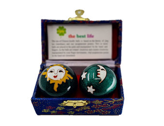 Meridiaankogels Zon & Maan - groen (3,5 cm)