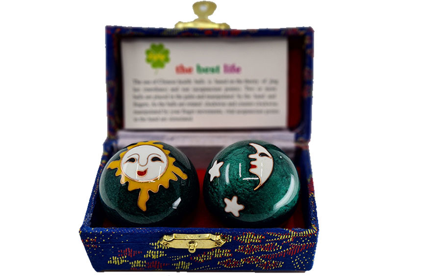 Meridiaankogels Zon & Maan - groen (4,5 cm)