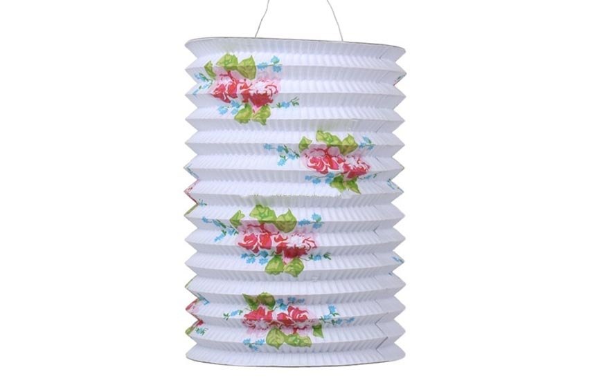 Lampion lang Roos papier wit