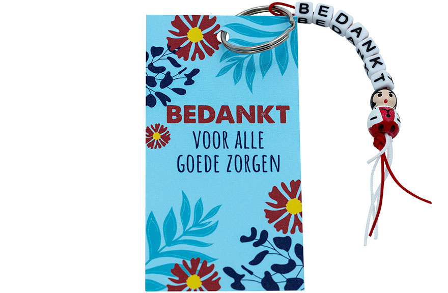 Kaartje Bedankt Zorg met sleutelhanger