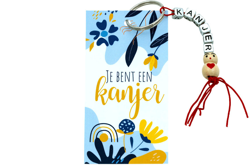 Kaartje Je bent een kanjer sleutelhanger