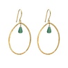 A Beautiful Story Sieraden Ellipse Aventurine Gold Earrings A Beautiful Story Sieraden Ellipse Aventurine Gold Earrings