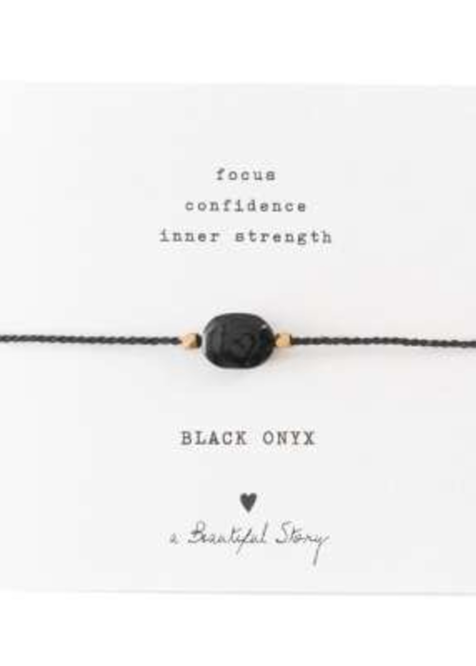A Beautiful Story Gemstone Card Black Onyx Gold Bracelet