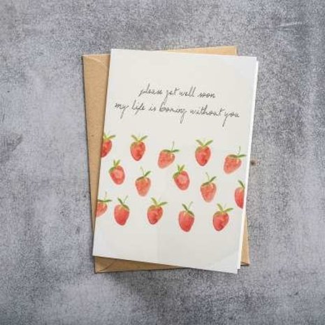 A Beautiful Story Sieraden Greeting Card Strawberries A Beautiful Story Sieraden Greeting Card Strawberries
