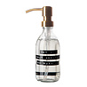 WELLmark WELLmark - Handzeep Fris Linnen - helder glas messing pomp - 250ml - 'may all your troubles be bubbles' WELLmark WELLmark - Handzeep Fris Linnen - helder glas messing pomp - 250ml - 'may all your troubles be bubbles'