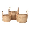 Yoshiko Yoshiko - Ashulia naturel jute mand met leren handvaten Yoshiko Yoshiko - Ashulia naturel jute mand met leren handvaten