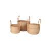 Yoshiko Yoshiko - Ashulia naturel jute mand met leren handvaten Yoshiko Yoshiko - Ashulia naturel jute mand met leren handvaten