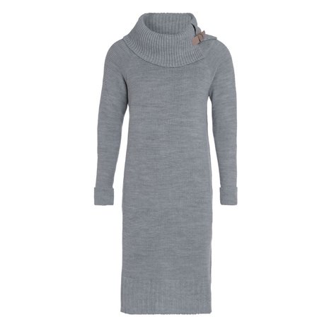 Knit Factory Knit Factory - Jamie Gebreide Jurk licht grijs Knit Factory Knit Factory - Jamie Gebreide Jurk licht grijs