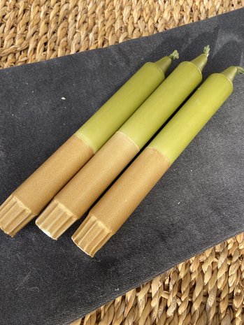 Dippy Dippy - Dip Dye kaars - Groen / Goud Dippy Dippy - Dip Dye kaars - Groen / Goud