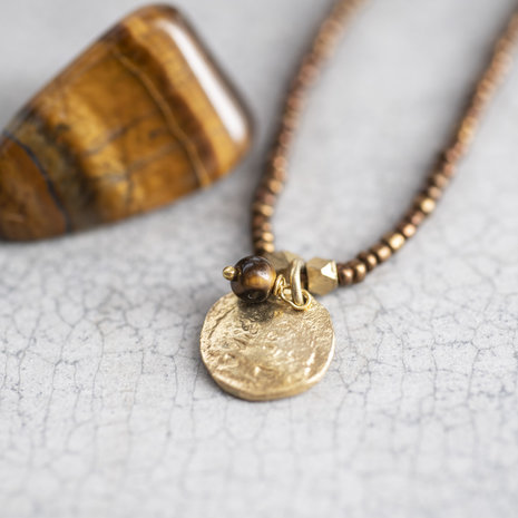 A Beautiful Story Sieraden a Beautiful Story Truly Tijgeroog Boom Goud Ketting A Beautiful Story Sieraden a Beautiful Story Truly Tijgeroog Boom Goud Ketting