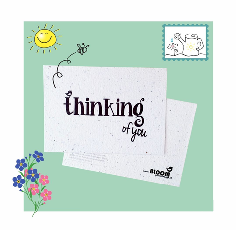 Bloom Bloom - Kaart Thinking of you - Bloeikaart Bloom Bloom - Kaart Thinking of you - Bloeikaart