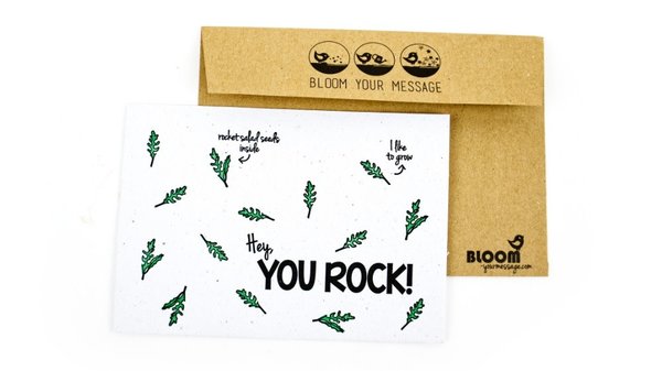 Bloom Bloom - Kaart You Rock - Bloeikaart Rucola Bloom Bloom - Kaart You Rock - Bloeikaart Rucola