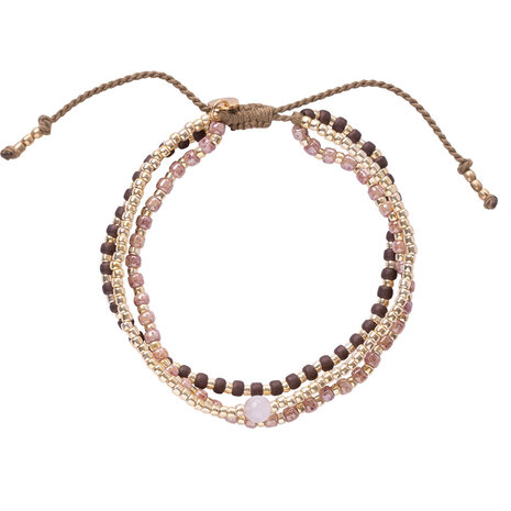 A Beautiful Story Sieraden a Beautiful Story Loyal Rozenkwarts Goud Armband A Beautiful Story Sieraden a Beautiful Story Loyal Rozenkwarts Goud Armband