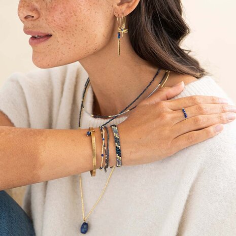 A Beautiful Story Sieraden a Beautiful Story - Welcome - Lapis Lazuli Armband Goud A Beautiful Story Sieraden a Beautiful Story - Welcome - Lapis Lazuli Armband Goud