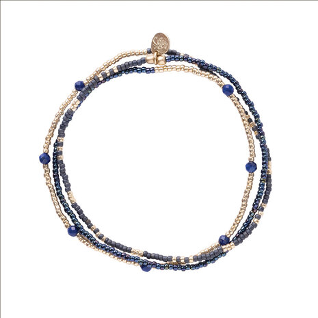 A Beautiful Story Sieraden a Beautiful Story - Welcome - Lapis Lazuli Armband Goud A Beautiful Story Sieraden a Beautiful Story - Welcome - Lapis Lazuli Armband Goud