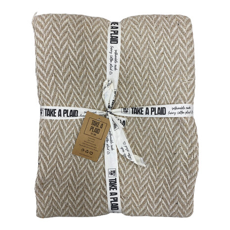 Mycha Ibiza Mycha Ibiza - Beige Plaid gerecycled katoen 125x150 cm Mycha Ibiza Mycha Ibiza - Beige Plaid gerecycled katoen 125x150 cm