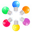 6 coloured LED bulbs - mixed set