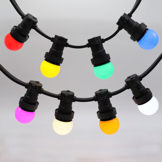 8 coloured LED bulbs - mixed set