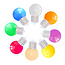 8 coloured LED bulbs - mixed set