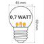 Warm white LED bulbs with raised LEDs - 0.7 watt