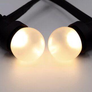 Warm white bulbs with frosted cover, Ø45