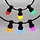 Festoon belt with LED bulbs in 6 colours