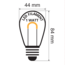 Warm white filament style dimmable LED bulbs, U-form - 1 watt