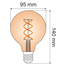 5W DNA spiral lamp XL, 1800K, amber glass Ø95 - dimmable